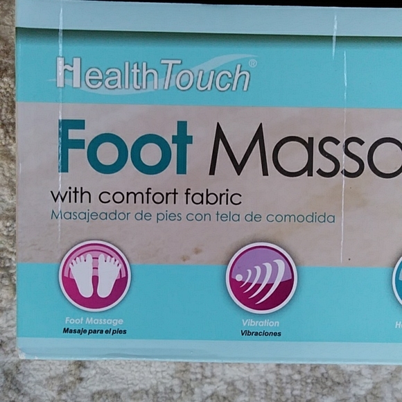 NWOT Health Touch Vibrationg Foot Massager with Comfort Fabric Black White - Picture 3 of 16